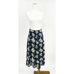 San Suchi Wide Leg Womens Pants Sheer Blue Floral